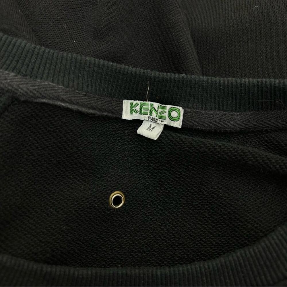 Kenzo Sweatshirt Women's Medium Black Eyelet Grommet Circular Accents Rare - Picture 7 of 8
